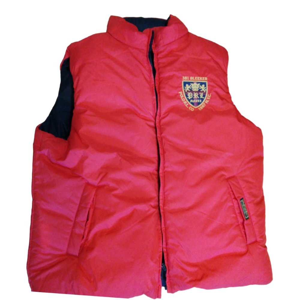 Black and Red Ralph Lauren Polo Kids Reversible Vest, Size XL